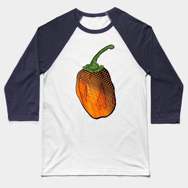 Habanero Chilli Pepper Sticker Spicy Hot Jalapeno Carolina Reaper Baseball T-Shirt by MojoCoffeeTime